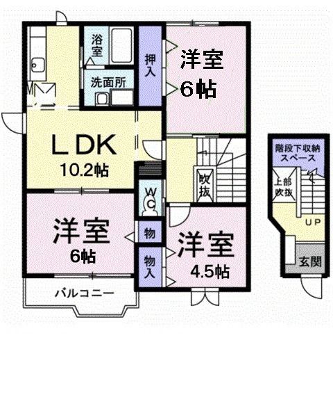 【東根市大林のアパートの間取り】