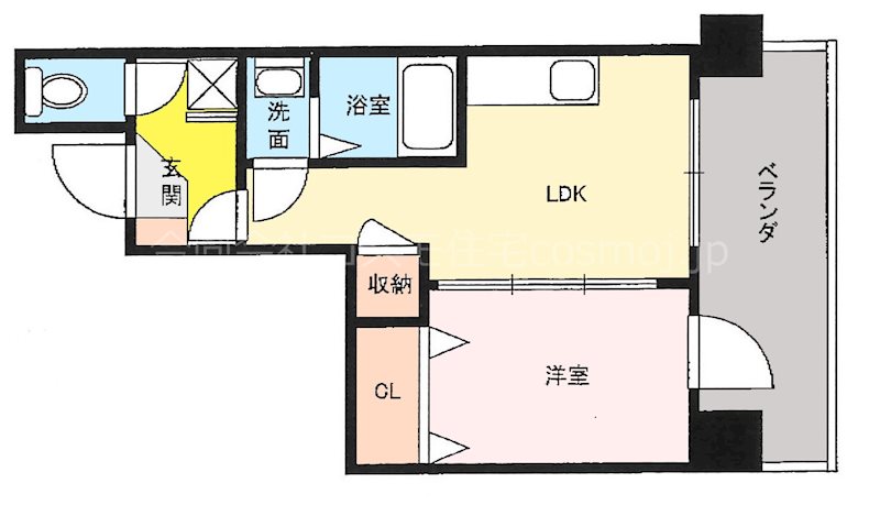 八尾市山本町南のマンションの間取り