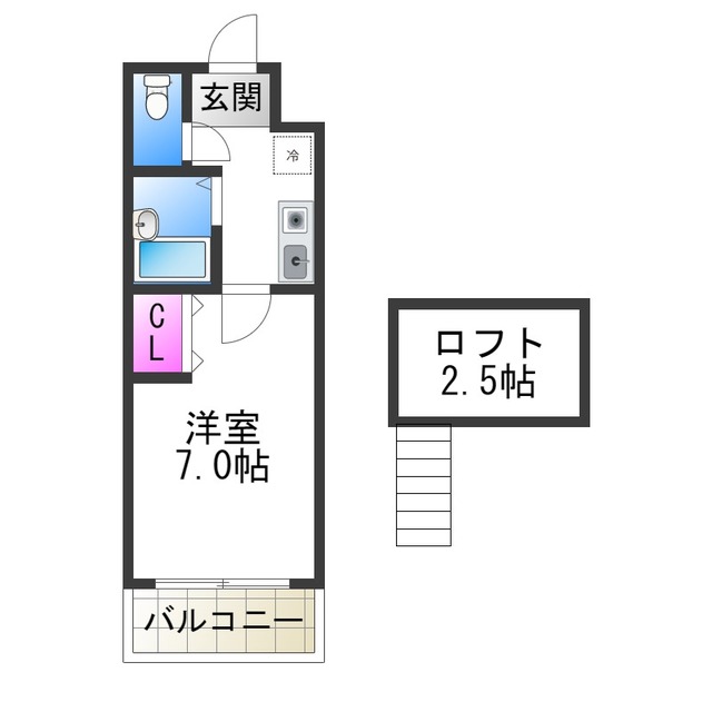 レスポワル新町の間取り