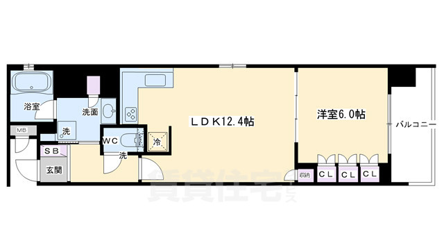 京都市下京区白楽天町のマンションの間取り