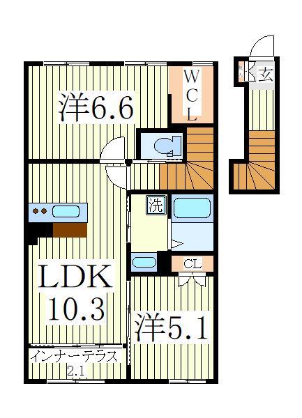 我孫子市中峠のアパートの間取り