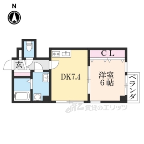 京都市東山区博多町のマンションの間取り