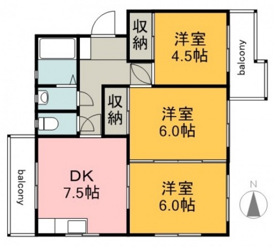 広島市中区吉島東のマンションの間取り