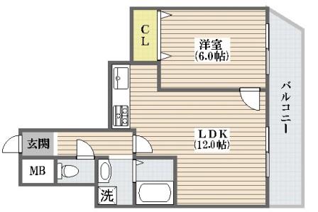 大阪市平野区喜連のマンションの間取り