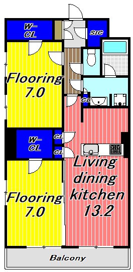 【新宿区西新宿のマンションの間取り】