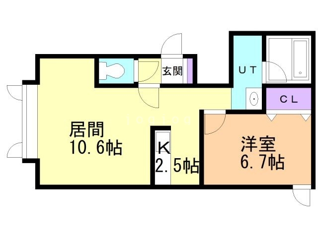 【旭川市春光一条のアパートの間取り】