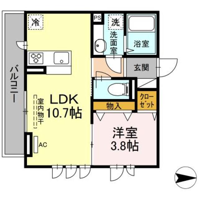 川崎市高津区久本のアパートの間取り