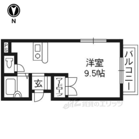 京都市山科区椥辻番所ケ口町のマンションの間取り