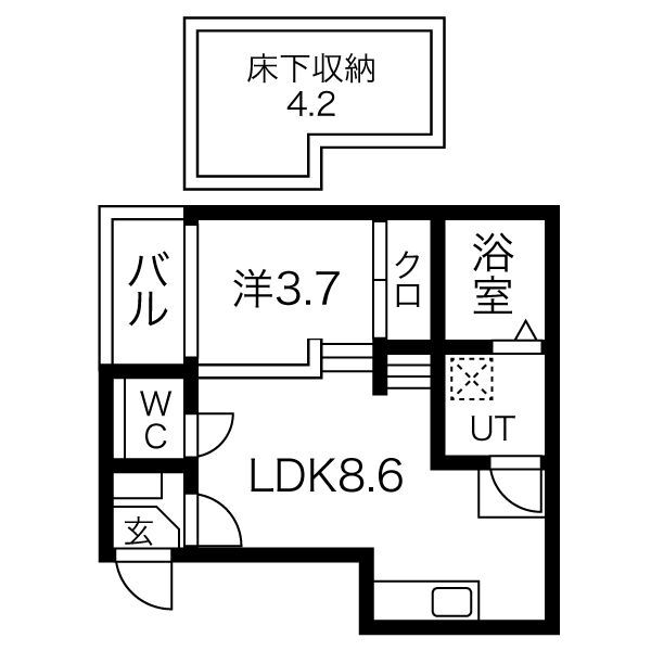 名古屋市東区百人町のアパートの間取り