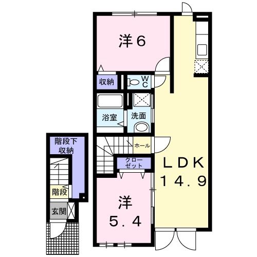 深川市北光町のアパートの間取り