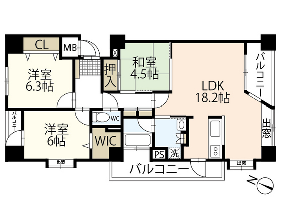 ラフィーヌ牛田本町の間取り