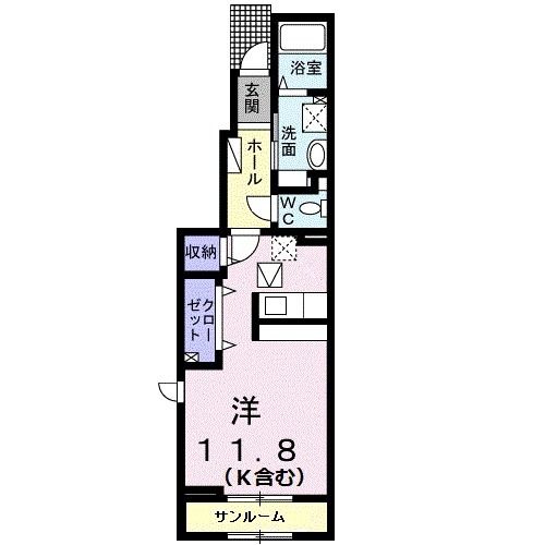 今治市八町西のアパートの間取り