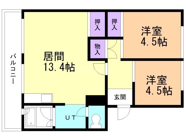 札幌西月寒団地４号棟の間取り