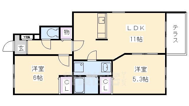 LAND PARK横大路B棟の間取り