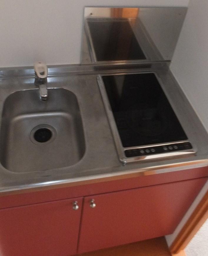 キッチン　電熱タイプの2口コンロ