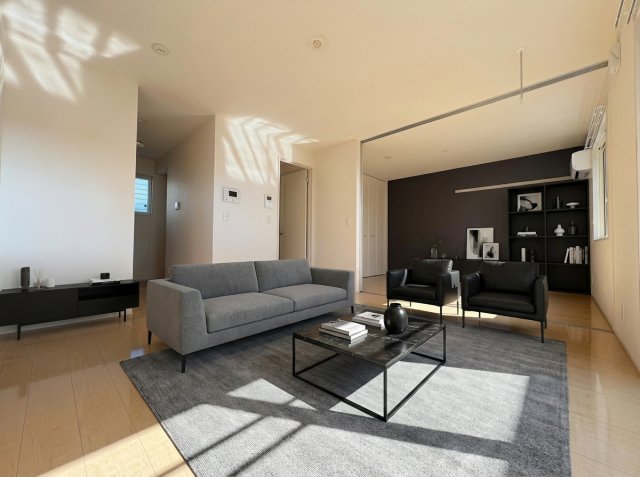 居室・リビング　家具はCGのイメージ画像になります。※実際に家具は付いており