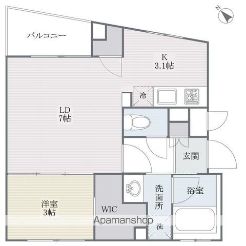 ＪＲ鹿児島本線 竹下駅 徒歩3分 5階建 築6年の間取り写真