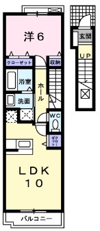 たつの市龍野町宮脇のアパートの間取り