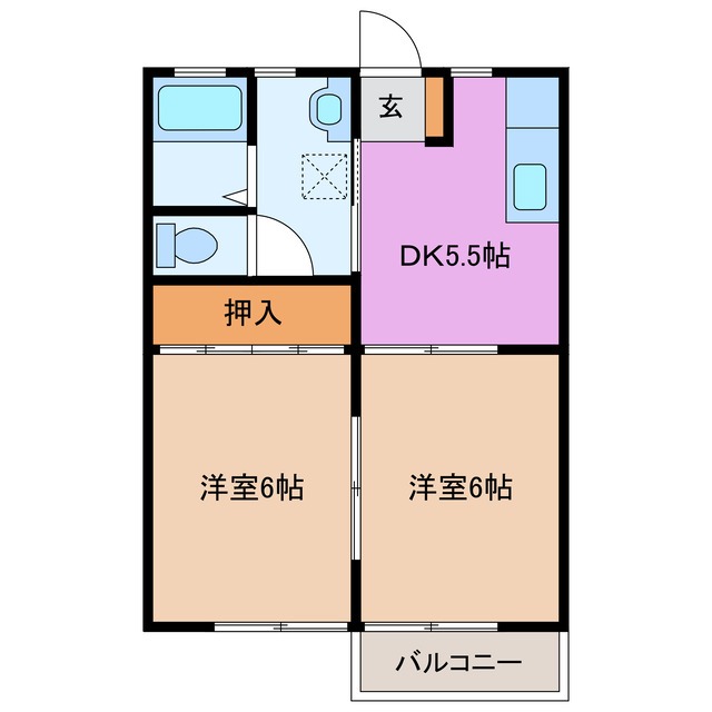 津市白塚町のアパートの間取り