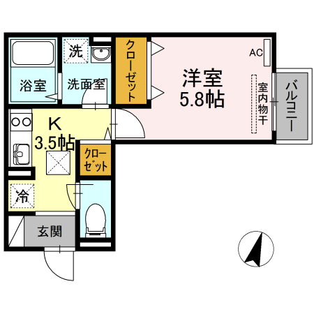 福山市南町のアパートの間取り