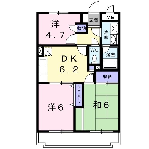 横浜市泉区和泉中央北のマンションの間取り