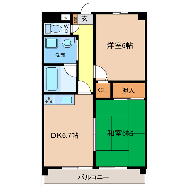 ダイヤパレス新蔵302の間取り