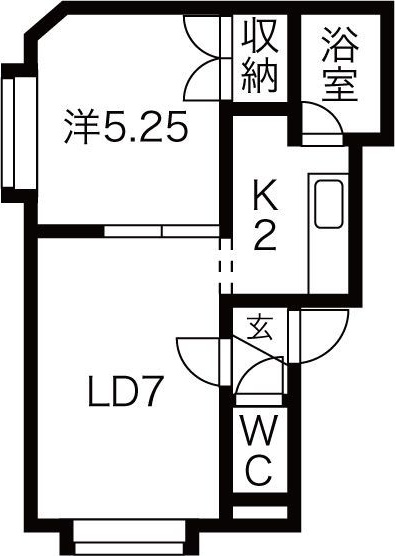 札幌市西区八軒十条西のアパートの間取り