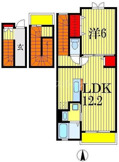 市川市二俣のアパートの間取り