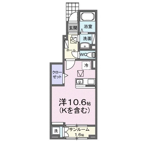 新居浜市下泉町のアパートの間取り