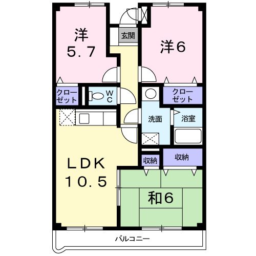 ラルジュウエストの間取り