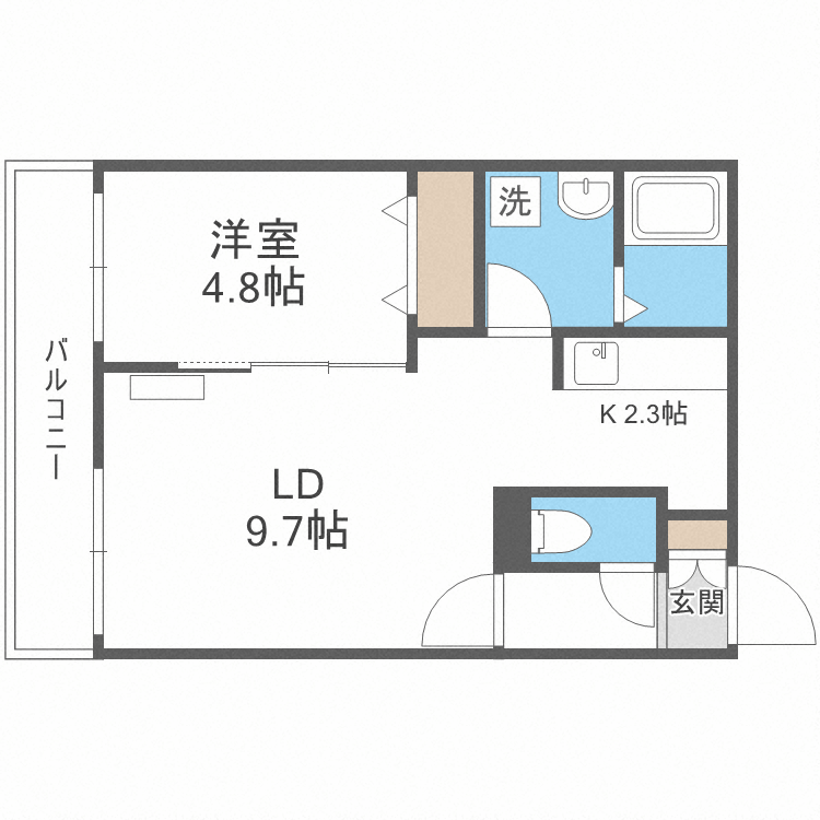 札幌市西区二十四軒四条のマンションの間取り