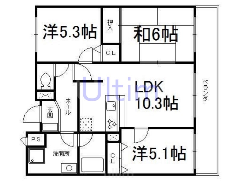 ペルル伏見桃山２の間取り