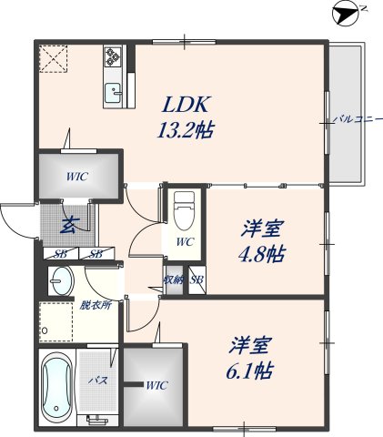 八尾市恩智北町のアパートの間取り