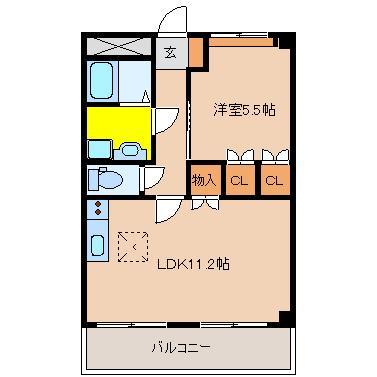 サンプレイス横山Ｂの間取り