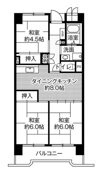 【ビレッジハウス笠寺タワー1号棟の間取り】