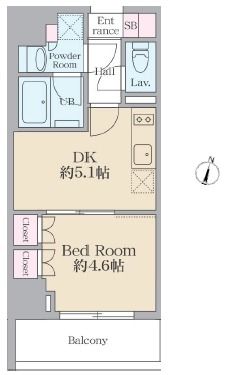 渋谷区千駄ヶ谷のマンションの間取り