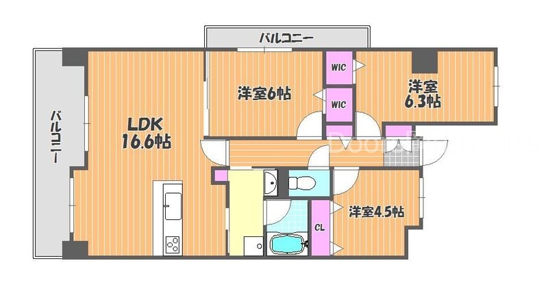 岡山市北区今のマンションの間取り