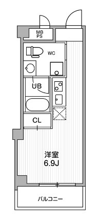 新宿区荒木町のマンションの間取り