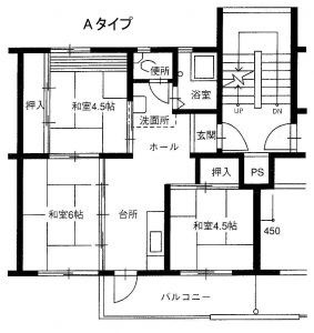 兵庫県公社　宝梅園（１）３号棟の間取り