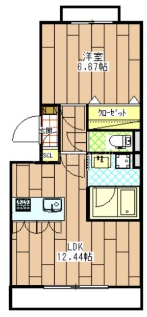 浜松市中央区西浅田のマンションの間取り