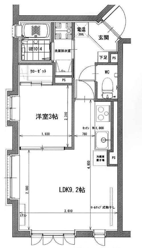 岡山市北区春日町のマンションの間取り