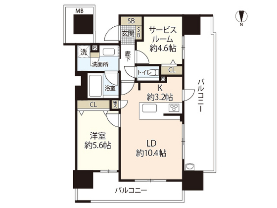 広島市西区横川町のマンションの間取り