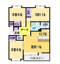 【フォーレストヒルズ壱番館の間取り】