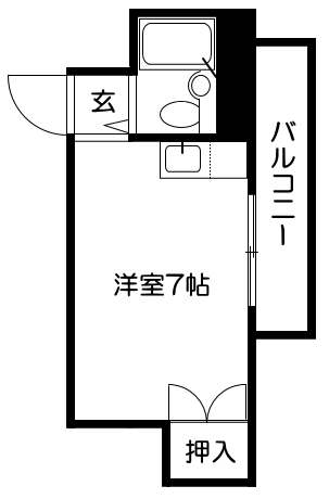 京都市左京区岩倉中大鷺町のマンションの間取り