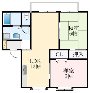 堺市東区南野田のアパートの間取り