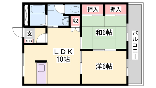 加古郡播磨町古宮のアパートの間取り