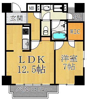 大阪市平野区長吉長原のマンションの間取り