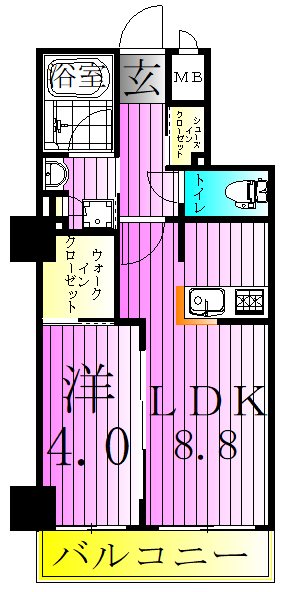 足立区東綾瀬のマンションの間取り