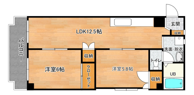 広島市中区本川町のマンションの間取り