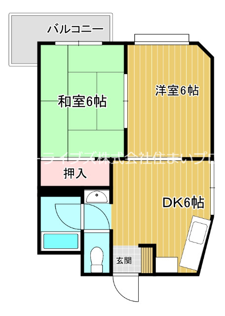 寝屋川市中木田町のマンションの間取り